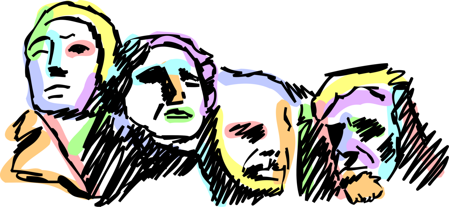 Vector Illustration Of Mount Rushmore National Memorial - Mount Rushmore National Memorial (1515x700)