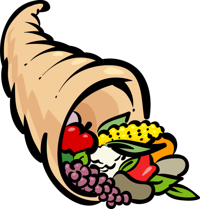 Cornucopia Royalty Free Vector Clip Art Illustration - Füllhorn Clipart (668x700)