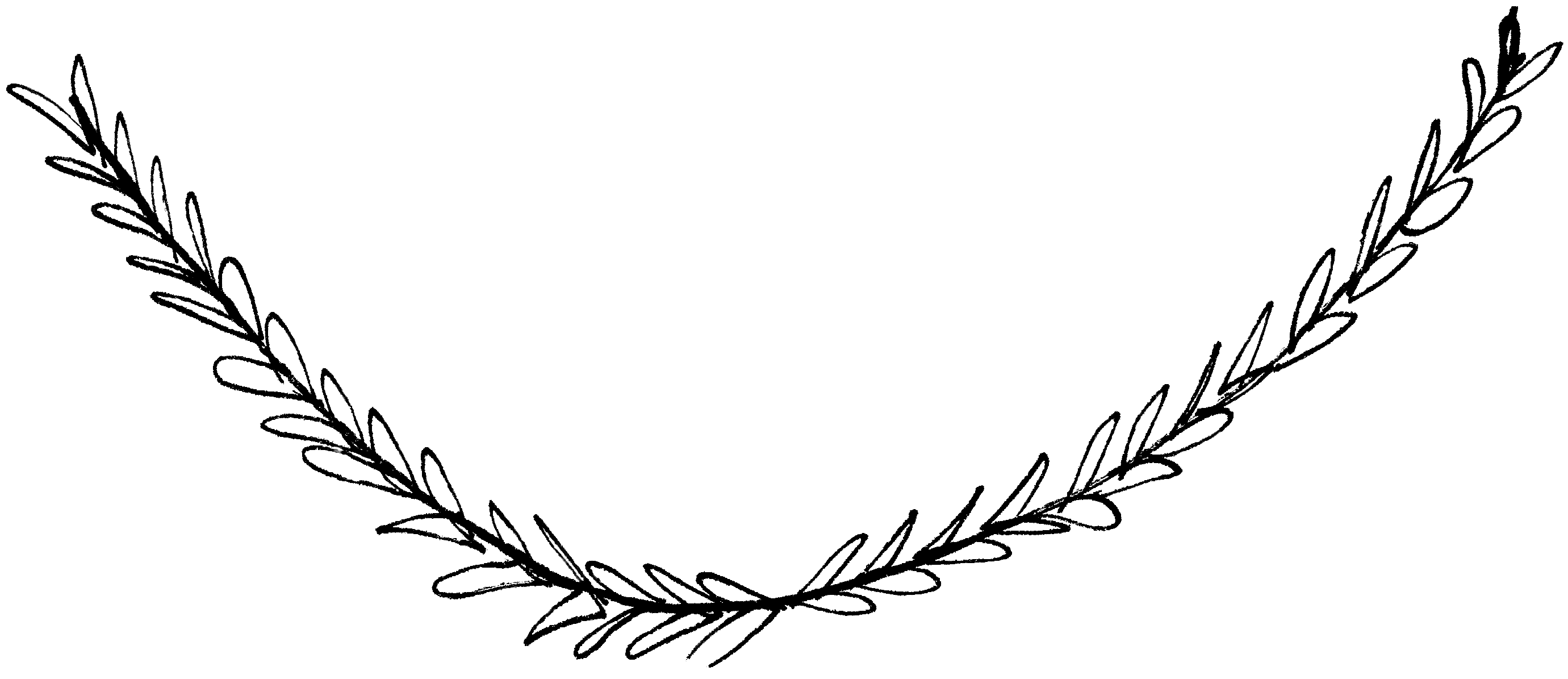 Free Hand Drawn Heart Flourish Clip Art - Hand Drawn Laurels Png (2864x1284)