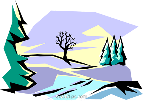 Winter Scene Royalty Free Vector Clip Art Illustration - Winter Scene Royalty Free Vector Clip Art Illustration (480x338)