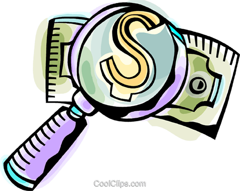 Lupa E Dinheiro Livre De Direitos Vetores Clip Art - Lupa E Dinheiro Livre De Direitos Vetores Clip Art (480x383)