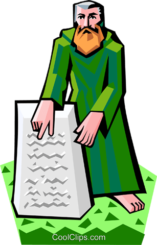Moses Mit Den Zehn Geboten Vektor Clipart Bild - Ten Commandments (307x480)