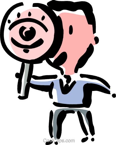 Empresário Com Uma Lupa Livre De Direitos Vetores Clip - Empresário Com Uma Lupa Livre De Direitos Vetores Clip (383x480)