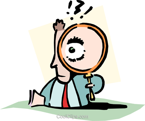 Olhando Com Uma Lupa Livre De Direitos Vetores Clip - Sentence Clarity (480x401)