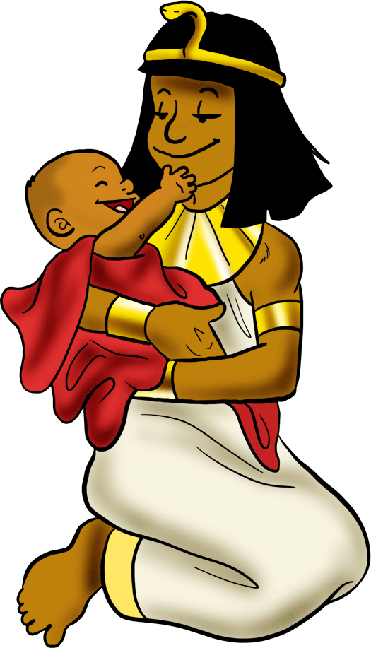 Moses Clipart Moshe - Pharaoh's Daughter Moses Cartoon (525x917)
