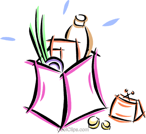 Change Purse With A Bag Of Groceries Royalty Free Vector - Car (480x440)