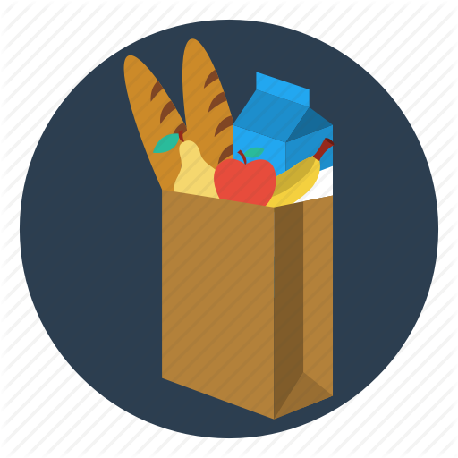 Groceries Vector Food Bag Clip Art Royalty Free Library - Bag Of Groceries Icon (512x512)