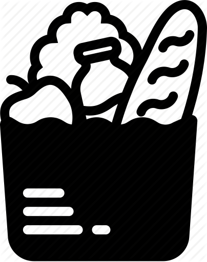 Groceries Vector Food Bag - Food Shopping Bag Icon (404x512)