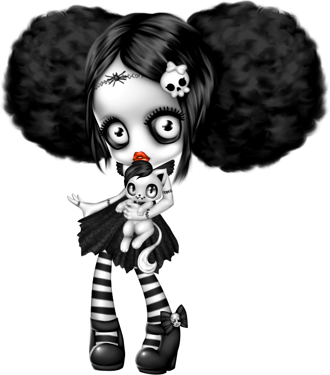 Mishka, Clipart Design, Gothic, Clip Art, Goth Subculture, - Doll (681x774)