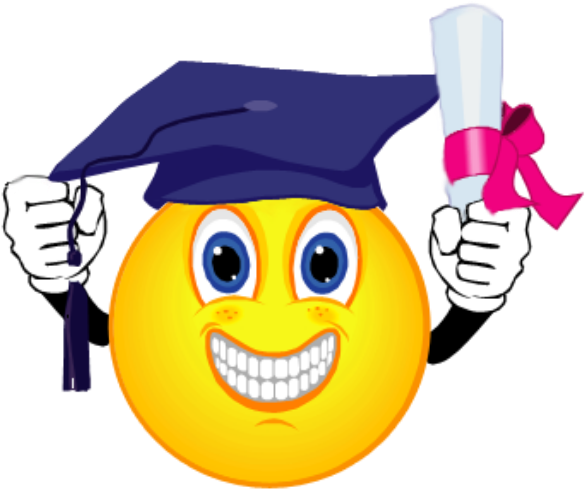 240 × 240 Pixels - Graduation Smiley Face Clip Art (600x600)