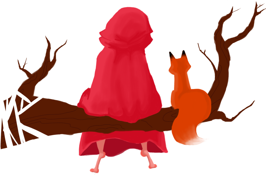 Little Red Riding Hood, Background Wallace Hale - Illustration (1024x901)