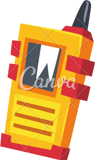Cartoon Miner's Walkie Talkie With Yellow Body - Illustration (800x800)