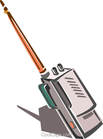 Walkie Talkies Royalty Free Vector Clip Art Illustration - Chainsaw (355x480)