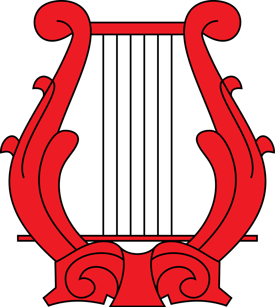 Harp Clipart Heraldic - Coat Of Arms Lyre (916x1024)