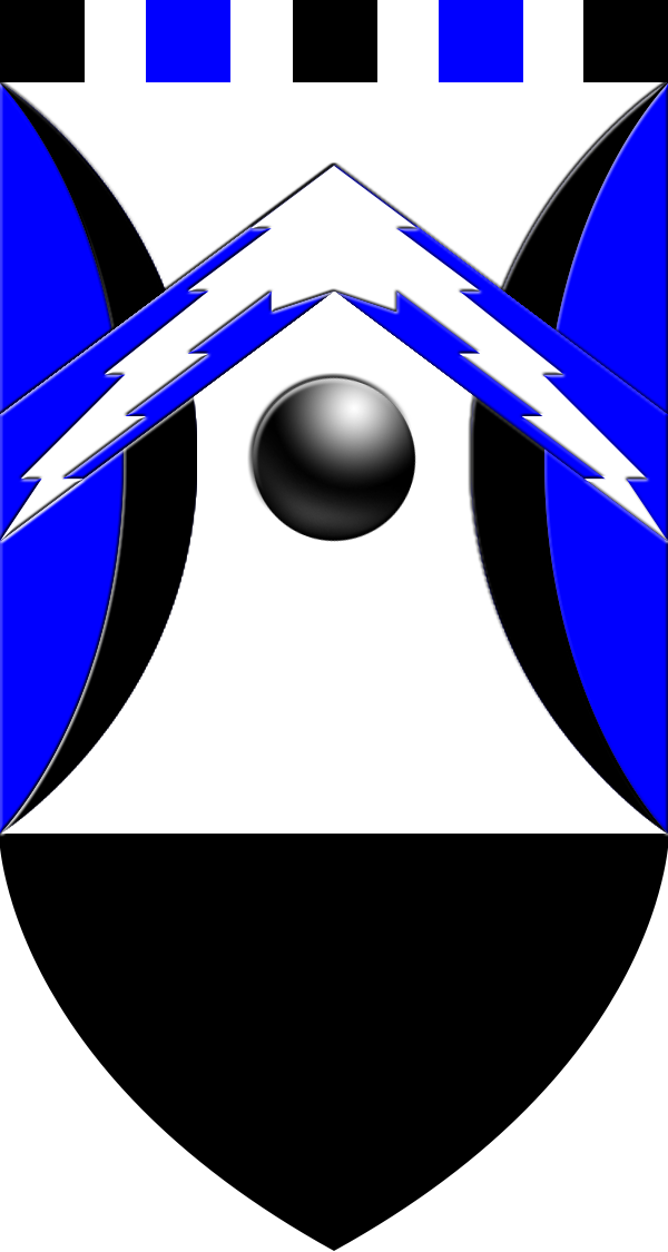 Blazon Argent A Flanchi Sable And Azure - Circle (600x1125)