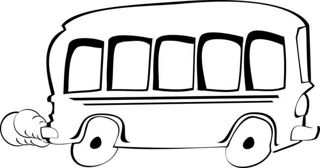 School Bus Bus Driver Cartoon Drawing - Bus Cartoon Black And White Png (647x340)