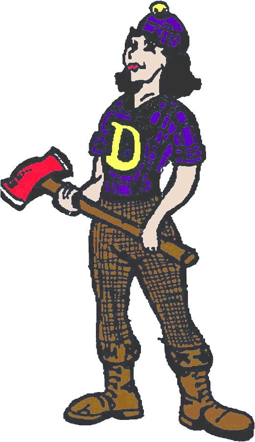 The Drummond Lumberjacks And The Mercer Tigers Are - Cartoon (521x902)