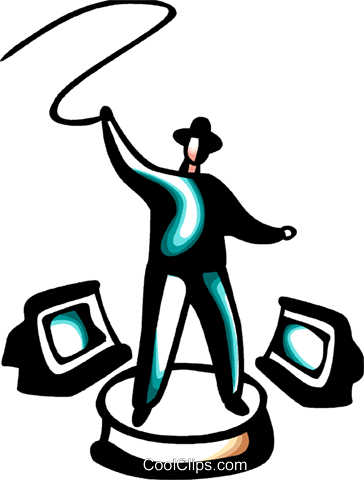 Man With Bull Whip And Computer Monitors Royalty Free - Man (364x480)