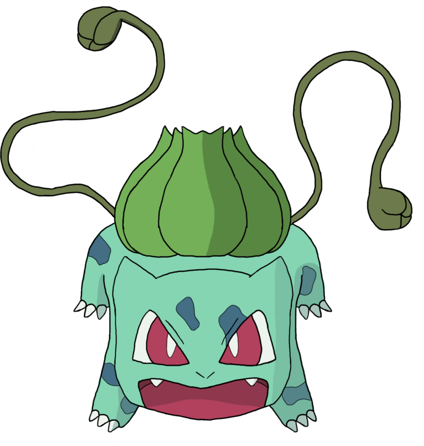 Tentacle Whip Png - Bulbasaur With Tentacles Out (871x916)