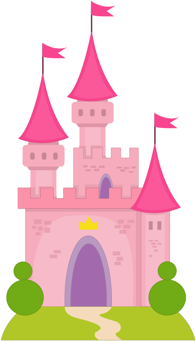 Pink Clipart Carousel - Castillo De Princesas Dibujo (900x1260)