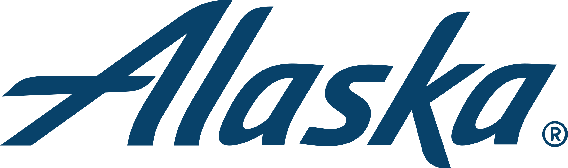 Jpg Black And White Airlines Logo Png Transparent - Alaska Logo Png (2400x713)
