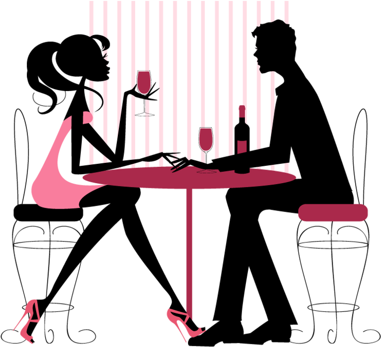 Date Clipart Silhouette - Date Night Clipart (800x690)