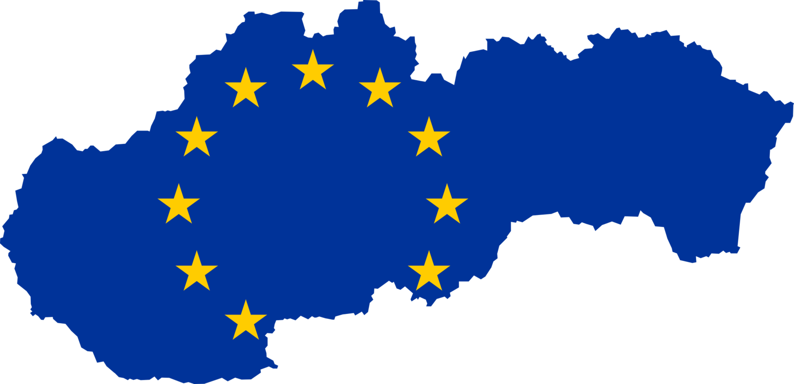 Slovakia Member State Of The European Union Map Flag - Slovakia Vector Map (1550x750)