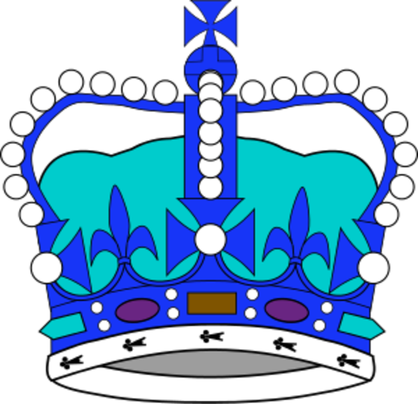Blue Clipart Royal Crown - Blue (600x580)