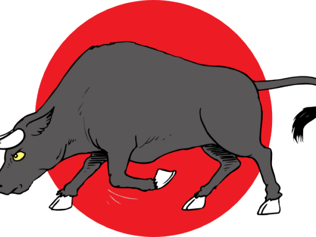 Ox Clipart Charge - Animated Bull (640x480)