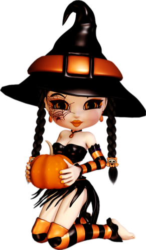 Halloween Clipart, Halloween Fun, Halloween Quotes, - Brujitas Lindas De Halloween (291x500)