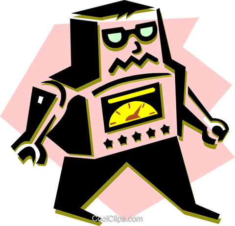 1950's Robot Royalty Free Vector Clip Art Illustration - Robot (480x462)