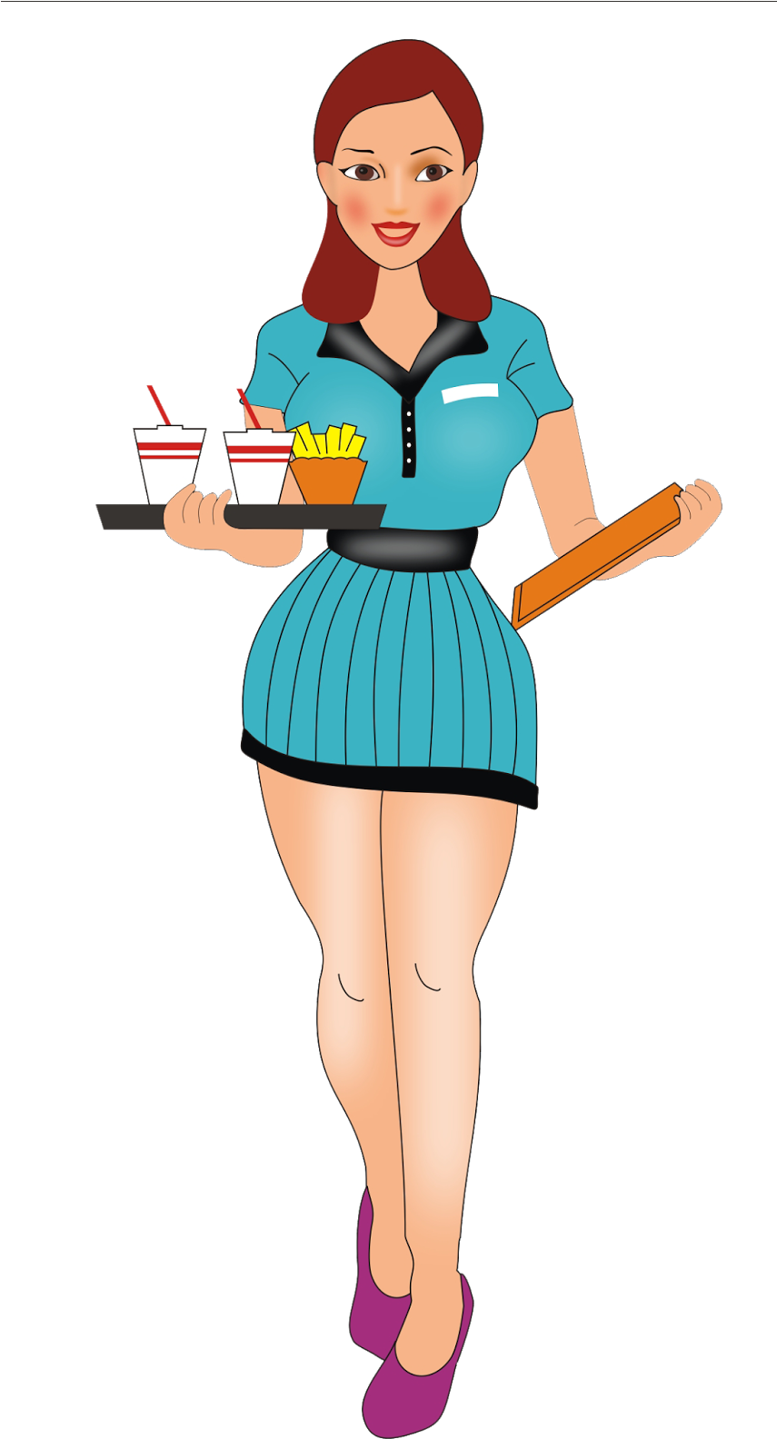 The Gallery For Gt Diner Waitress Cartoon 50s Car Clip - Waitress Cartoon Png (854x1600)