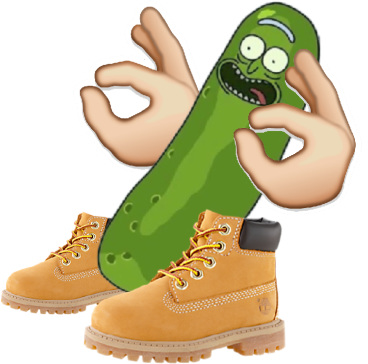 Timbs Png Transparent Background Clip Art Black And - Pickle Rick With Timbs (1024x768)