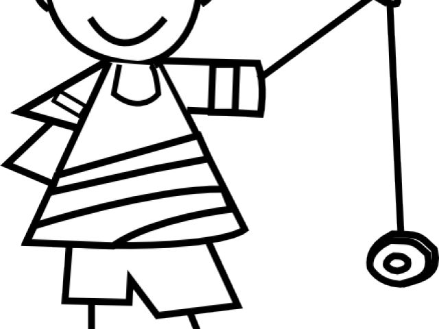 Yoyo Clipart Cartoon - Black And White Yoyo Clipart (640x480)