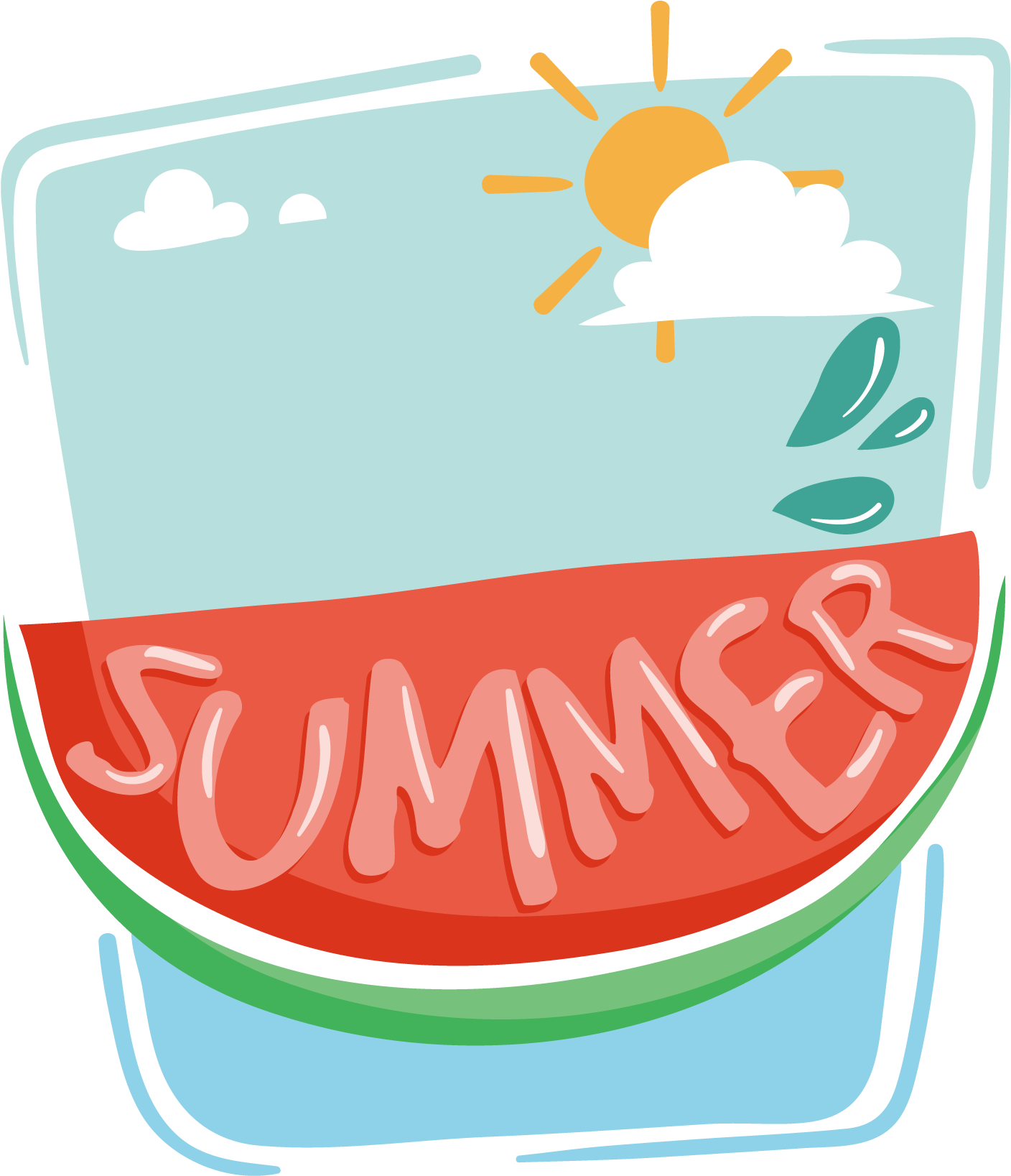 Hand Drawn Cartoon Summer Decoration Png - Hello Summer Watermelon Png (1929x2243)