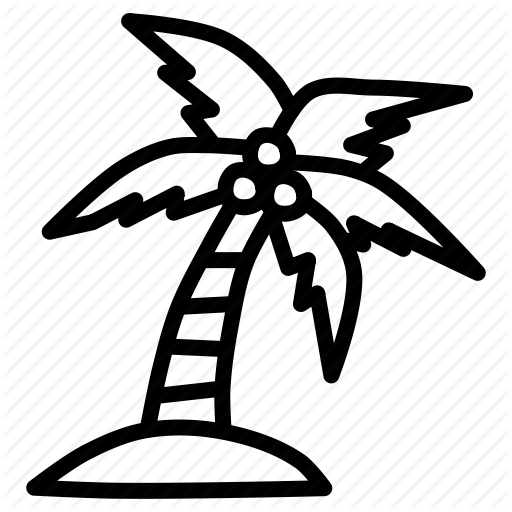 Black & White Clip Arts Coconut Tree Clipart Tree Coconut - Black & White Clip Arts Coconut Tree (512x512)