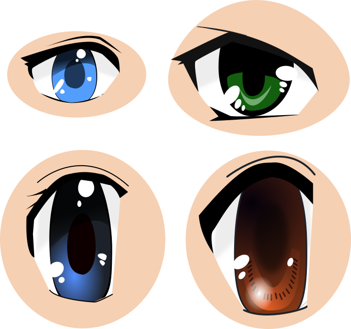 Clip Art Library Library Eyes Images Cc By - Vector Anime Eyes (700x657)