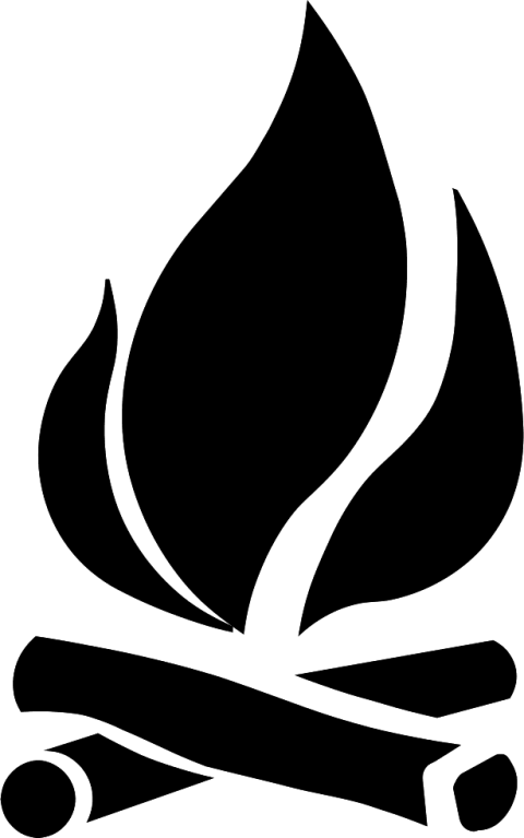 Free Png Toppng Images Black And White - Fire Silhouette With Logs (480x767)