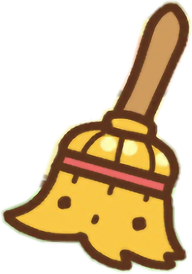 Clawbert Cute Kawaii Cartoon Halloween Spooky Scary - Broom (632x904)