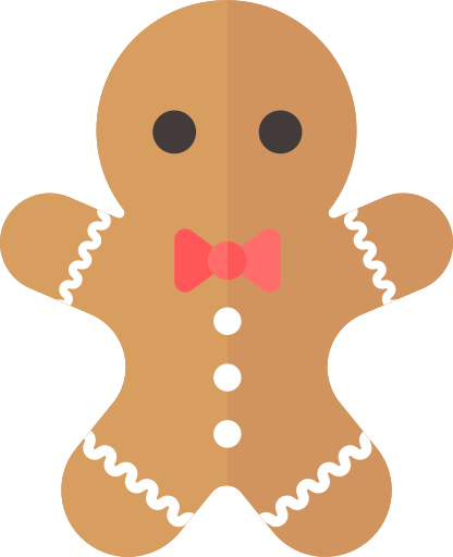 Merry Flat Christmas - Christmas Gingerbread Man Png (416x512)