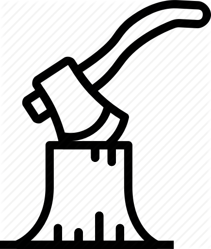 Axe Clipart Wooden Log - Icon (435x512)