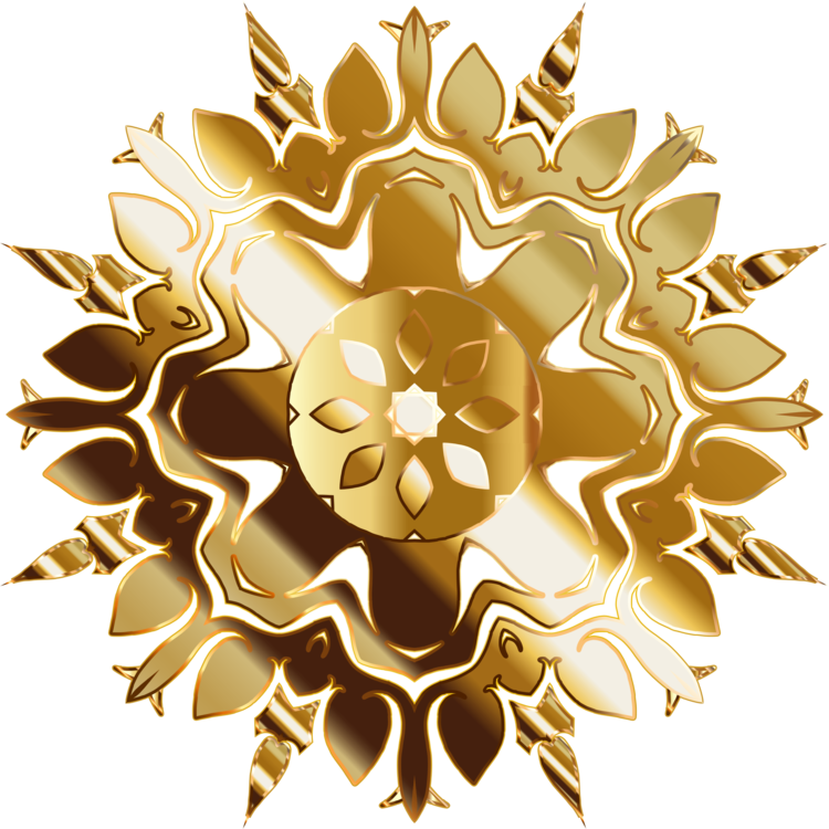 Abstract Art Gold Computer Icons Floral Design - Clip Art (750x750)