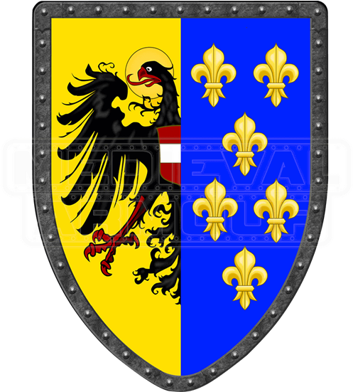 Charlemagne Steel Battle Shield - Banner Of The Holy Roman Empire Sticker (550x550)