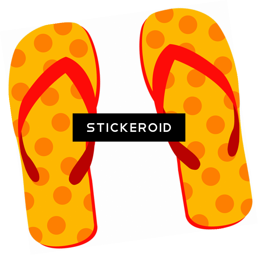 Сланцы Sandal - Summer - Playful Bright Flip Flop Graphic Design Framed (824x814)