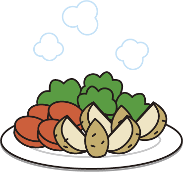 温野菜 サラダ 蒸し料理 - 温 野菜 サラダ イラスト (369x348)