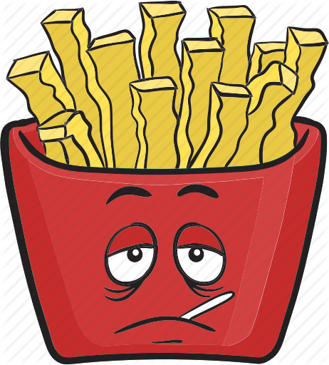 Emoji Fast Food French - Cartoon French Fry (462x512)