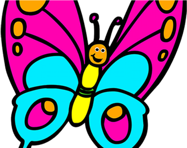 Rainbow Butterfly Clipart Light - Colouring Page Of Butterfly (640x480)