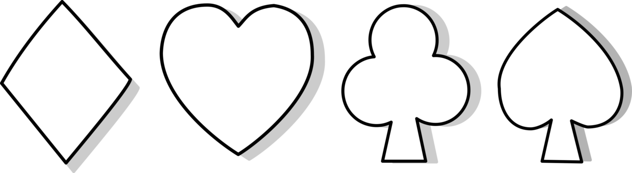Suit Playing Card Spades Symbol Hanafuda - Playing Card Symbols Clipart (1240x340)