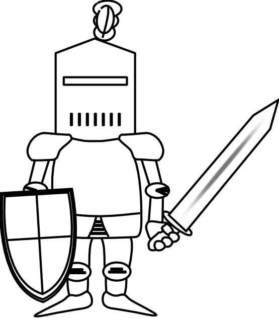 Png Freeuse Knight Clipart Black And White - Knight Clip Art (555x632)