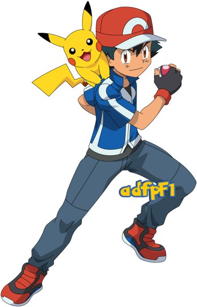 Ash Y Pikachu (01) By Adfpf1 - Pokemon X And Y Ash (400x612)